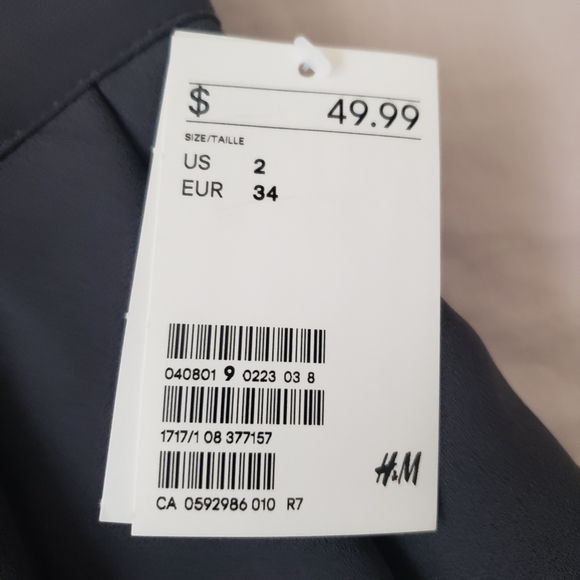 NWT H&M Crop Wide Leg Pants Dark Grey - Picture 6 of 16